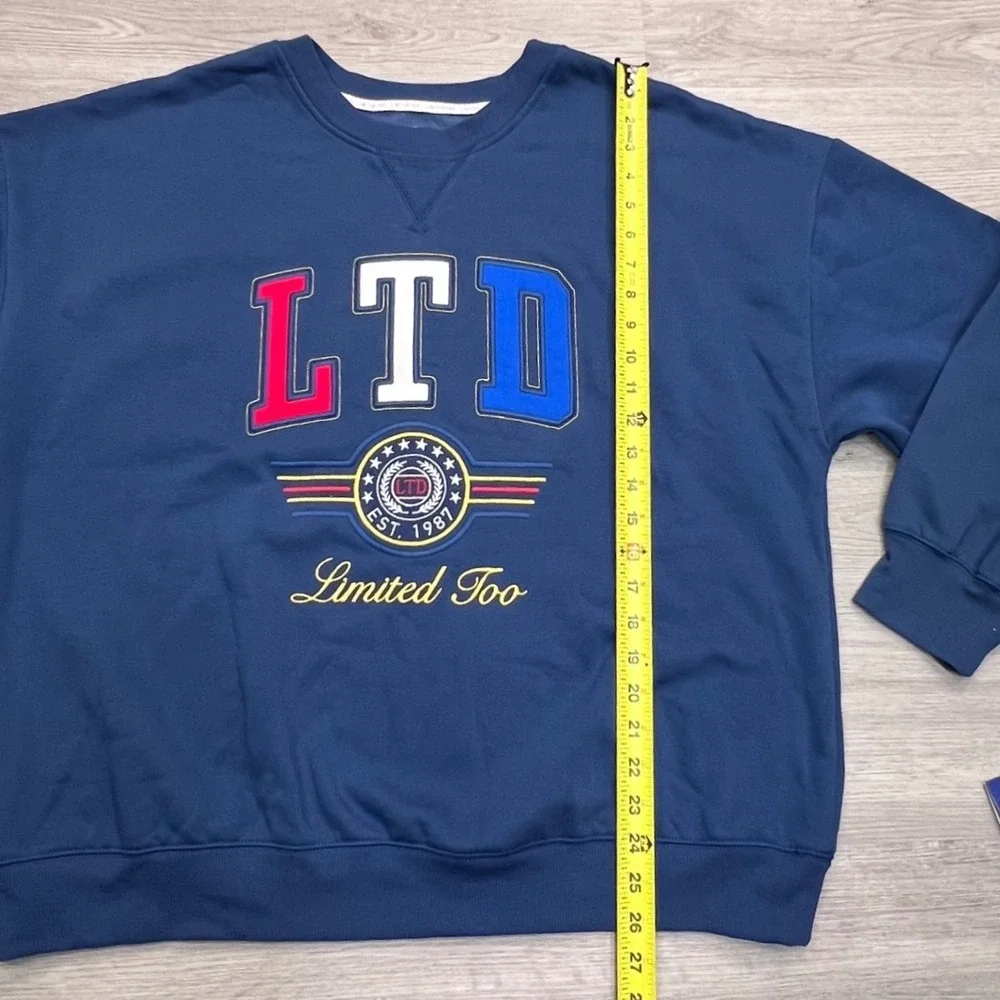 Limited Too LTD 2.0 Navy Blue Graphic Crewneck Sweatshirt XL 304883JR New
